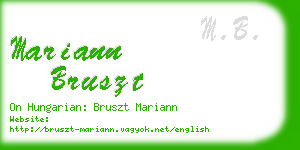 mariann bruszt business card